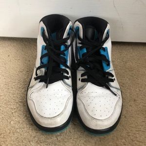 Blue and white Jordan’s